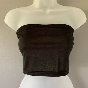 Romwe Black Thin Tube Top cropped